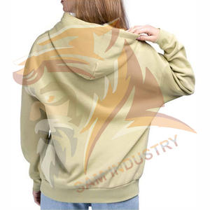Hot Selling Knitted Casual Streetwear Hooded Solid Women's <b>Drop</b> Shoulder Hoodies Custom Women's Oversize 100% Cotton Hoodies - Product Image 2