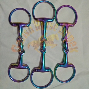 Venta al por mayor Horse Bit Rainbow Eggbutt Snaffle Horse Bits Múltiples colores Equine Ecuestrian Products Custom - Product Image 5