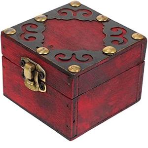 Stylish Wooden With Metal Insert Vintage Storage <b>Boxes</b> For Jewelry <b>Keepsake</b> Vanity With Hinged Lid For Homedecor Wedding Gifting - Product Image 6