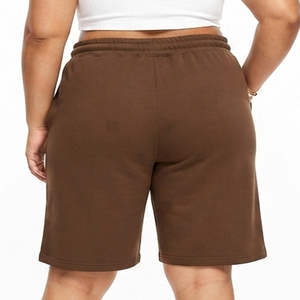 Wholesale Loose Fit <b>Knee</b> Length Shorts Plus Size Women's Drawstring Waist Shorts Polyester Spandex Shorts Ladies 3/4 Gym Shorts - Product Image 2