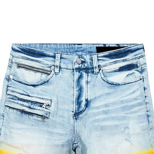 Short en jean décontracté pour homme, style streetwear, en coton délavé, coupe décontractée, vêtements de mode, vente en gros - Product Image 4