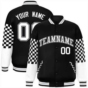 Chaquetas de Béisbol Varsity Personalizadas con Bordado por Sublimación, Chaqueta de Béisbol de Cuero Genuino con Cierre Frontal, Estilo Urbano para Adultos - Product Image 1