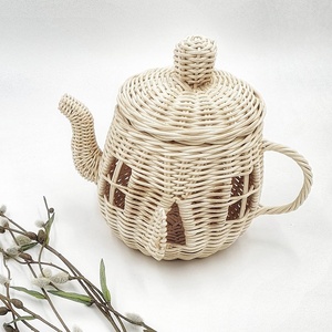 Kid pretend toy accessory eco friendly rattan playhouse toys cutest shape <b>teapot</b> play house - Product Image 4