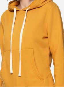 Sudadera con Capucha para Mujer, Color Sólido, Manga Larga, Tejido de Algodón, Informal, para Otoño, Transpirable, con Bolsillos - Product Image 1