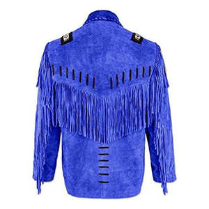 เสื้อแจ็คเก็ตคาวบอยสไตล์ขนสัตว์คุณภาพสูงสำหรับผู้ชาย ตัดเย็บตามสั่ง ระบายอากาศได้ดี ทำจากหนังแกะแท้ เป็นมิตรต่อสิ่งแวดล้อม ทรงเข้ารูป พร้อมโลโก้ด้านหน้า - Product Image 6