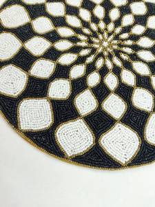<b>Beaded</b> <b>Placemat</b> Handmade Luxury Dining Holiday Decor Customizable Design Durable Non-Slip MS Handicraft Unique Piece Custom - Product Image 4