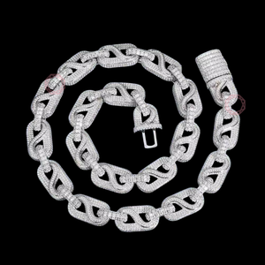 Collar y Dijes de Joyería Fina CZ Iced Out Estilo Cubano con Símbolo Hip Hop BussDown al por Mayor para Hombre - Joyería Streetwear - Product Image 1