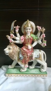 หินอ่อนสีขาวเทพธิดา Durga รูปปั้น - Product Image 5