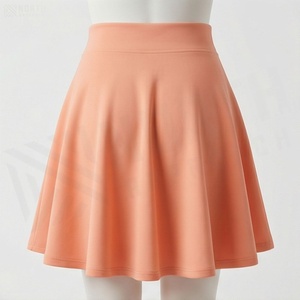 Minifalda de Cintura Alta para Mujer, Estilo Casual, Plisada, de Color Sólido, en Tela de Poliéster y Spandex, para Todas las Temporadas - Product Image 2