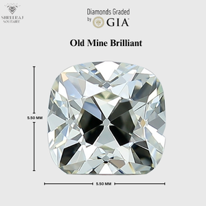 เพชรแท้ 1.00 กะรัต ทรงโอลด์ไมน์คัท สี M ความสะอาดระดับ VVS2 VS1 รูปทรงพิเศษ คุณภาพสูง - Product Image 3