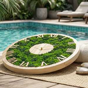 Green Haven Wood Slice <b>Clock</b> Mossy Timber Artisan Wall <b>Clock</b> Rustic Woodland Moss Decor <b>Clock</b> Enchanted Forest Wood Wild <b>Clock</b> - Product Image 5