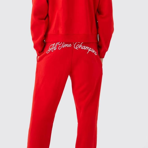 ชุดเซ็ตฮู้ดดี้และกางเกงวอร์มผ้าทวิลพิมพ์ลายตามสั่ง OEM ระบายอากาศได้ดี สไตล์โอเวอร์ไซส์ทรงบ็อกซี่ ตกแต่งด้วยผ้าปะติดและหมุด สำหรับผู้ชาย - Product Image 3