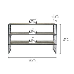 Scarpiera in Legno e Metallo Grigio Canna di Fucile per Ingresso, Arredamento Moderno per la Casa - Product Image 3
