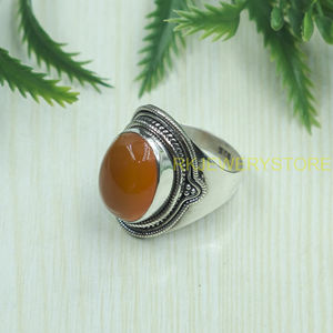 Anillo de Plata de Ley 925 con Piedra Preciosa de Cornalina Natural, Hecho a Mano, Estilo Vintage, Ovalado, Cabujón, Joyería Boho, Regalo - Product Image 3