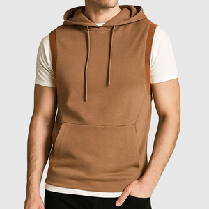 Buen Proveedor con Logotipo Propio, Chaleco con Capucha sin Mangas para Hombre, Tejido de Punto, Color Sólido, Informal, Corte Regular, para Otoño - Product Image 1