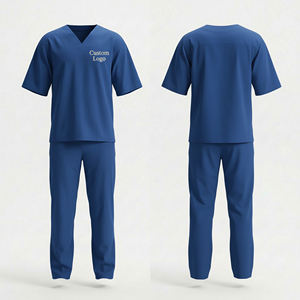 Conjunto de Uniformes Médicos, Top con Cuello en V y Pantalones, Tejido, Logotipo Personalizado ODM, Unisex, Cómodo, Transpirable, Uniforme de Enfermería, Doctor, Hospital, Ropa de Trabajo - Product Image 1