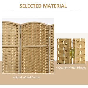 Paravento Pieghevole a 8 Pannelli Alto 5,6 Piedi in Legno Naturale, Divisorio Autoportante per Casa e Ufficio, Pratico Separatore per Ambienti - Product Image 6