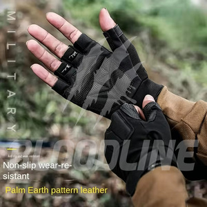 Gants en cuir BLOODLINE, longueur poignet, doublure en fausse fourrure, thermiques, style sportif pour l'hiver et l'extérieur, pour usage quotidien - Product Image 5