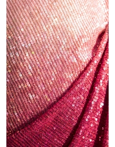 Sari en rayonne rose ombré orné de broderies KV International avec blouse non cousue pour femme - Tenue de soirée, sans plis et séchage rapide - Product Image 5
