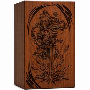 Urna de Madera Hecha a Mano, Caja Conmemorativa Grabada, Urna Funeraria Estilo Americano, Color Marrón, Suministros Funerarios - Product Image 1