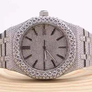 Reloj de Cuarzo para Hombre de Acero Inoxidable con Esfera de Cristal, Diamante Moissanite con Claridad VVS, para Uso Deportivo y de Negocios - Product Image 5