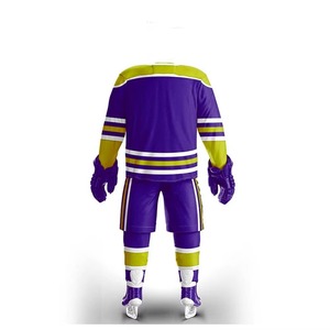 Uniforme de Hockey sobre Hielo al por Mayor, 100% Poliéster, Personalizado con Logotipo, Cuello de Diamante, Sublimado - Product Image 2