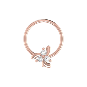 AJRETAIL ต่างหูทองคำ 14K รับรองโดย GIA ดีไซน์กลีบดอกไม้แบบพันกันสไตล์ชาติพันธุ์ ประดับเพชรธรรมชาติ 0.03 กะรัต - Product Image 2