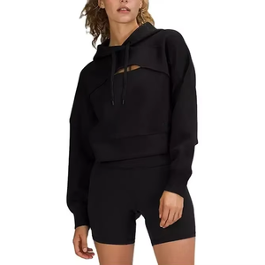 Sudadera con Capucha para Mujer, Manga Larga, Corte Ajustado, Cómoda, con Bolsillo y Cordón Ajustable, para Fitness y Deportes - Product Image 5