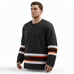 Service OEM en gros, conception personnalisée, maillot de hockey sur glace, impression par sublimation, séchage rapide, écologique, 100% polyester, pour hommes adultes - Product Image 6