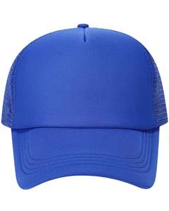 Casquette de baseball trucker bleue personnalisable, dos en maille respirante, réglable avec fermeture snapback, vierge, pour logo personnalisé, pour activités de plein air, décontractée et sportive - Product Image 1