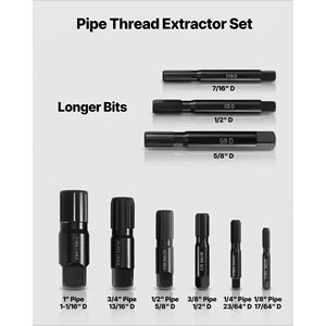 Set di 9 Estrattori per Tubi in Acciaio Resistente con Custodia Solida in CrMo per Rimozione Bulloni e Viti da 1/8 di Pollice - Product Image 2