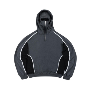 เสื้อฮู้ดดี้โอเวอร์ไซส์ผู้ชาย ผ้าฝ้ายฟลีซ 100% มีกระเป๋า แห้งเร็ว ระบายอากาศดี สไตล์วินเทจ ลำลองสำหรับฤดูหนาว - Product Image 4