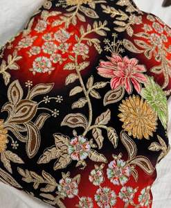 Pure Natural Woven Dyed Crepe Printed Embroidery <b>Fabric</b> for Girls Apparel & Bags-Bulk Selling - Product Image 1