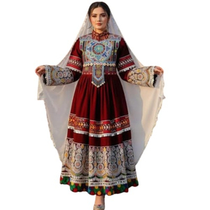 Best Quality Traditional Afghan Kuchi Vintage Solid Work Dresses Breathable Plus Size Casual <b>Wedding</b> Party Wear Afghani Dress - Product Image 6
