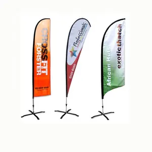 Impression personnalisée Logo Publicité Drapeau Flutter Plume Drapeau de plage pour exposition commerciale