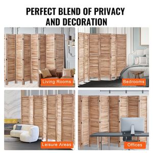8 <b>Panel</b> Portable 66.9 Inches Tall Wood Folding Privacy <b>Screen</b> Indoor Louvered Partition Divider Elegant Wood Room Divider for - Product Image 6