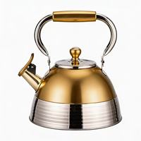 Bouilloire sifflante en acier inoxydable, nouveau design, poignée résistante à la chaleur, pour cuisinière à gaz et à induction, pour la maison