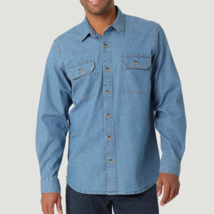 Chemises en jean tendance pour hommes, coton de haute qualité, manches longues, chemise boutonnée en jean délavé - Product Image 1