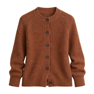Cárdigan de punto bouclé para mujer, suéter con botones frontales, mezcla de algodón suave, texturizado, manga larga, informal, elegante y cómodo para combinar en capas - Product Image 1