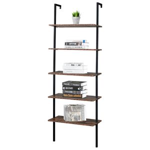 Scaffale a Scala Aperto Industriale a 5 Ripiani con Struttura in Metallo, Montaggio a Parete, 23.6"L X 11.8"W X 70.9"H - Product Image 6