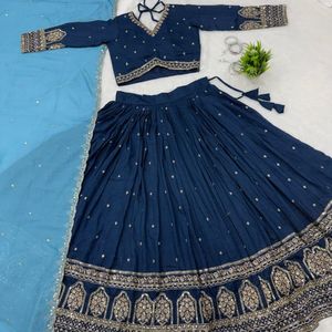 Lehenga Choli con bordado de lentejuelas premium y detalles en hilo, con forro interior de microalgodón y dupatta a juego de Royal Exports. - Product Image 6