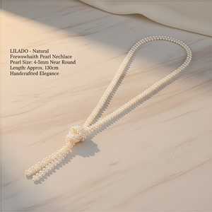 Collar de Perlas Tejido a Mano WENCHI, Cadena de Suéter con Perlas de 4-5 mm, Elegante y Duradero - Product Image 2