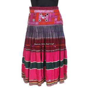 Indian Women Fashionable Skirt Cotton Handmade Ghaghra Embroidered Vintage Banjara Waist Skater - Product Image 1