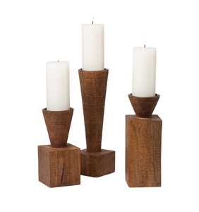 Elegant Handmade Mango Wood Candle Holder Stand Base Multipurpose Tabletop Display Pillar Candles <b>Tea</b> <b>Lights</b> Home Decoration - Product Image 2