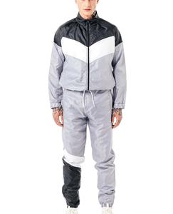 Chándal de nailon, chándal cortavientos holgado personalizado, conjunto de 2 piezas, chándal de nailon liso ligero de gran tamaño para hombre - Product Image 1