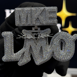 จี้ห้อยคอแบบกำหนดเอง HIPHOP SPARKLE MKE LMO เงินแท้ 925 ชุบทอง 18K ประดับเพชร VVS Moissanite รูปทรงลวดหนาม สไตล์ฮิปฮอป เหมาะสำหรับทั้งชายและหญิง - Product Image 1