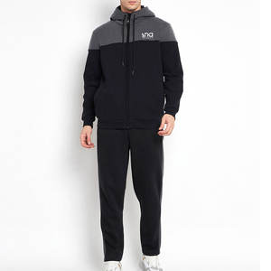 Chándal cómodo con puños y cintura elásticos, esencial para el entrenamiento, chándal con cremallera para hombre - Product Image 1