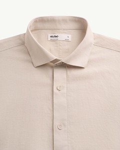 Men's Autumn Long-Sleeve 100% Cotton Knitted Solid Printed Regular Fit Breathable Casual Shirt Turn-<b>down</b> Collar Single Button - Product Image 3