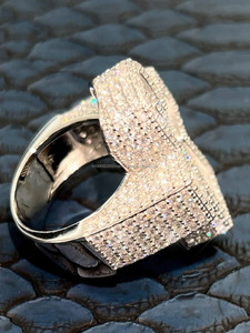 Luxury Iced Cross <b>Ring</b> 925 Sterling Silver Hip Hop Bling Engagement Moissanite <b>Statement</b> <b>Ring</b> Men's Gift Him Rapper Jewelry - Product Image 5