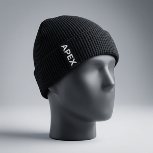 Gorro de Punto Negro para Hombre, Gorro de Invierno con Puño, Estilo Urbano, Unisex, Logotipo Personalizado, Venta al Por Mayor, Moda - Product Image 5